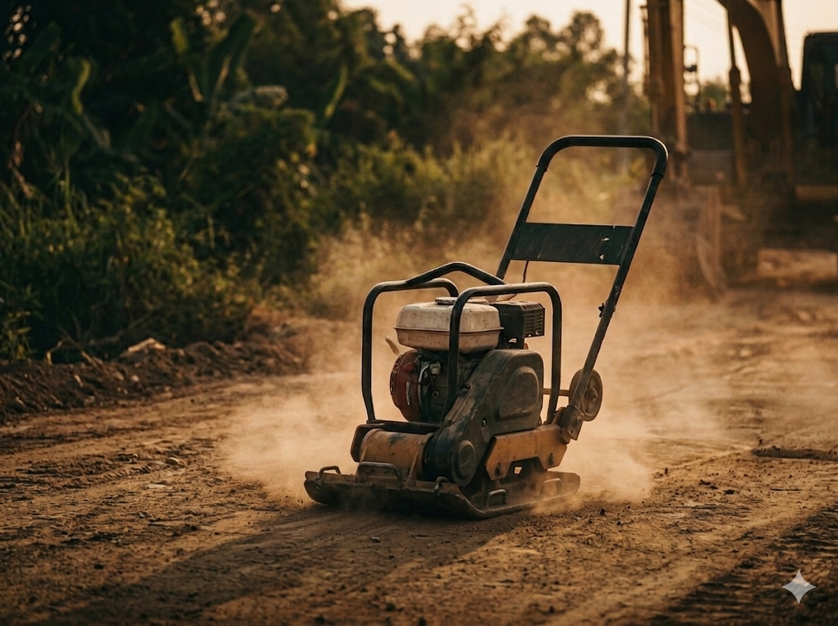 เครื่องบดอัดและงานดิน